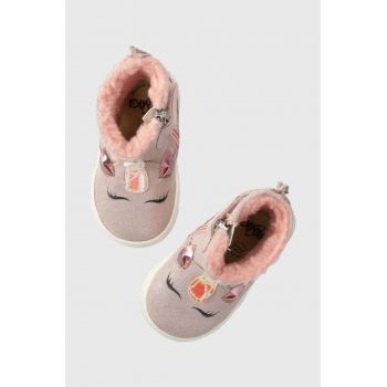 Primigi pantofi din piele intoarsa pentru copii culoarea roz