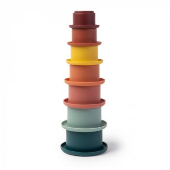 Set Jucarii Montessori Cupe pentru Stivuire din Silicon - 7 Piese ieftina