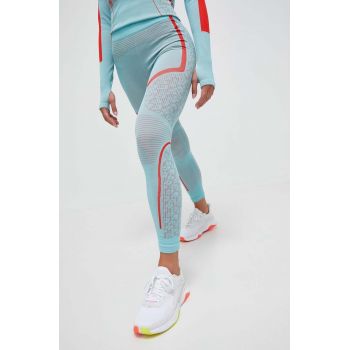 adidas by Stella McCartney leggins de antrenament x TERREX True Nature culoarea turcoaz, modelator