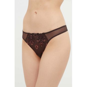 Chantelle chiloti brazilieni culoarea maro, transparent de firma originali