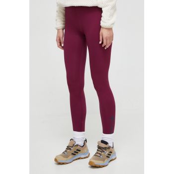 Columbia leggins sport Hike femei, culoarea bordo, neted ieftini