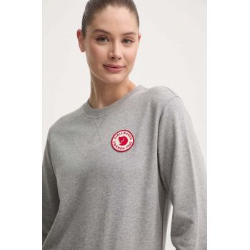 Fjallraven hanorac de bumbac 1960 Logo femei, culoarea gri, melanj