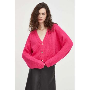 Gestuz cardigan din lana culoarea roz, light