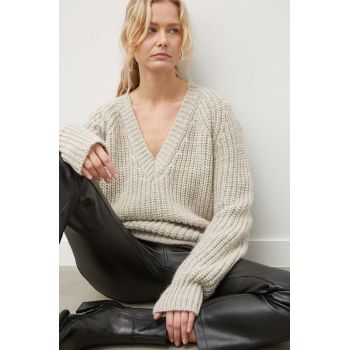 Herskind pulover de lana femei, culoarea bej