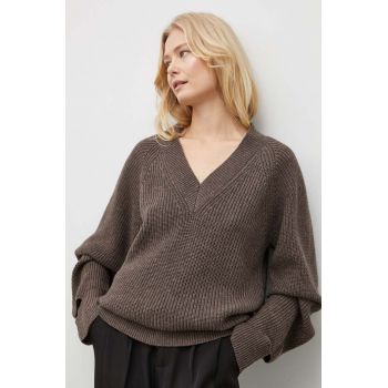 Herskind pulover de lana femei, culoarea maro