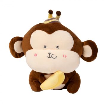 Jucarie de Plus Maimuta cu Banana Maro ieftina