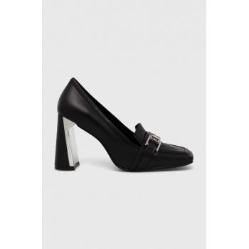 Karl Lagerfeld pantofi de piele MASQUE culoarea negru, cu toc drept, KL30720 de firma originali