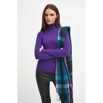 Medicine pulover femei, culoarea violet, light, cu guler de firma original