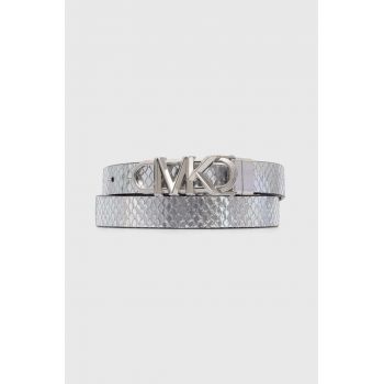 MICHAEL Michael Kors curea de piele cu doua fete femei, culoarea argintiu