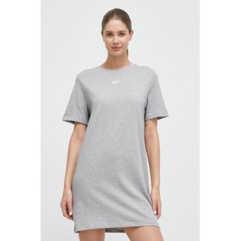 Reebok rochie din bumbac culoarea gri, mini, drept