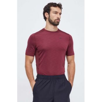 Reebok tricou de antrenament culoarea bordo, neted