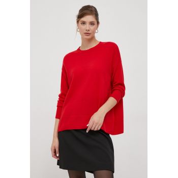 Sisley pulover de lana femei, culoarea rosu, light de firma original