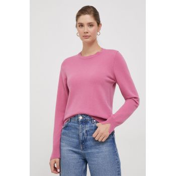 Sisley pulover din amestec de lana femei, culoarea roz, light de firma original