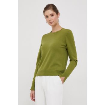 Sisley pulover din amestec de lana femei, culoarea verde, light de firma original