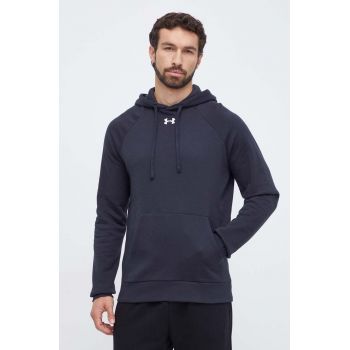 Under Armour bluza barbati, culoarea negru, cu glugă, neted