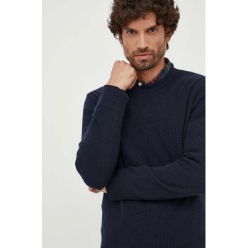 United Colors of Benetton pulover din amestec de lana barbati, culoarea albastru marin ieftin