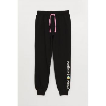 Pantaloni de pijama cu imprimeu text