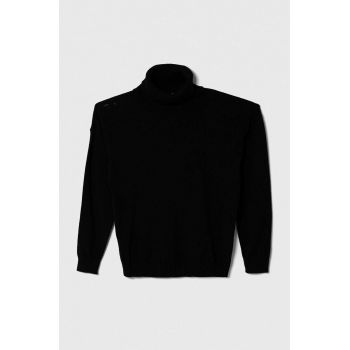 United Colors of Benetton pulover pentru copii din amestec de lana culoarea negru, light ieftin