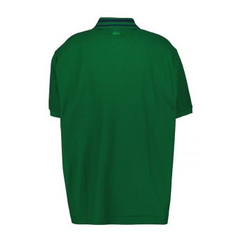 Tricou polo din bumbac cu guler cu model in dungi