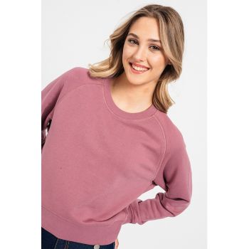 Bluza sport crop cu maneci raglan