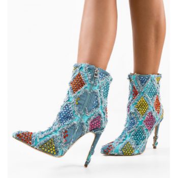 Botine dama Ruomba Albastre ieftine la reducere