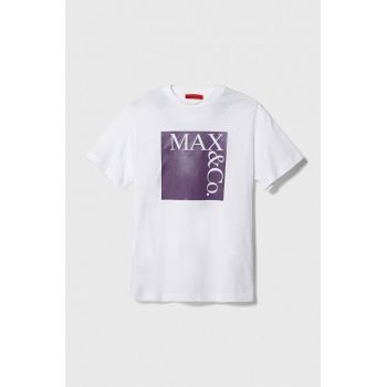 MAX&Co. tricou din bumbac culoarea violet