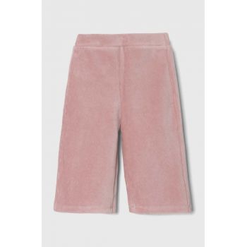 United Colors of Benetton pantaloni copii culoarea roz, neted
