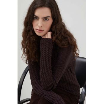 Lovechild pulover din amestec de lana femei, culoarea maro, light, cu turtleneck de firma original