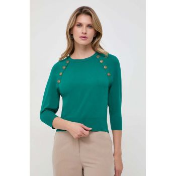 Marella pulover femei, culoarea verde, light de firma original