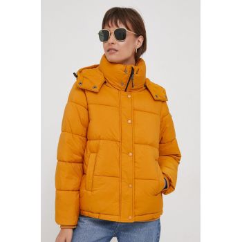 Pepe Jeans geaca Morgan femei, culoarea galben, de iarna