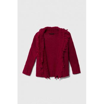 Sisley cardigan cu amestec de lână pentru copii culoarea roz de firma original