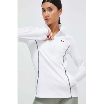 Under Armour hanorac de antrenament culoarea alb, neted