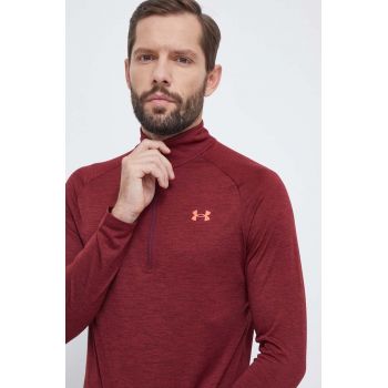 Under Armour hanorac de antrenament Tech 2.0 culoarea bordo, melanj ieftin