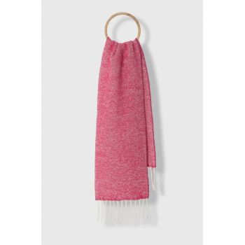 United Colors of Benetton esarfa din lana pentru copii culoarea roz, melanj de firma original