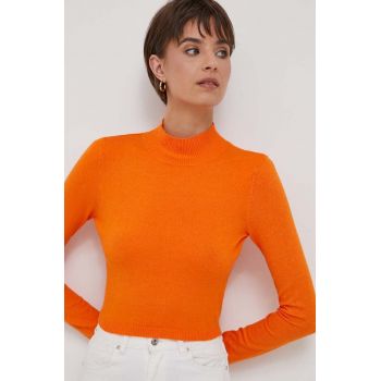 XT Studio pulover femei, culoarea portocaliu, light, cu turtleneck ieftin