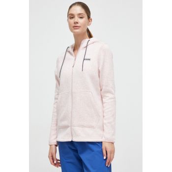 Columbia hanorac Sweater Weather culoarea roz, cu glugă, melanj ieftin