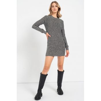 Rochie-pulover slim fit cu aspect stralucitor