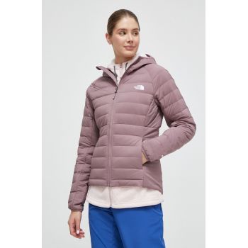 The North Face geaca sport din puf Belleview culoarea roz