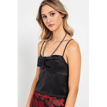 Top crop de satin