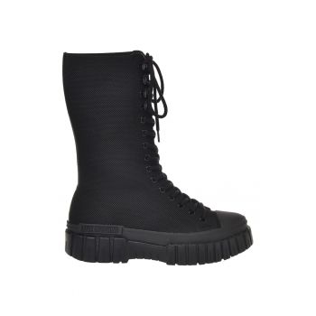 Cizme mid-calf cu sireturi