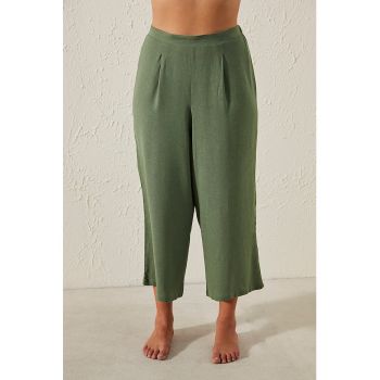 Pantaloni crop cu talie inalta pentru plaja