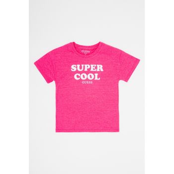 Tricou cu decolteu la baza gatului - cu imprimeu