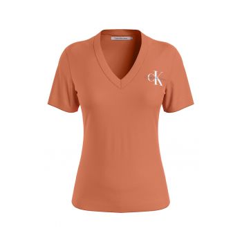 Tricou din bumbac organic cu decolteu in V