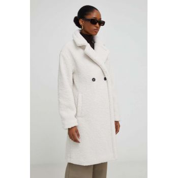 Answear Lab palton femei, culoarea alb, de tranzitie, oversize de firma original