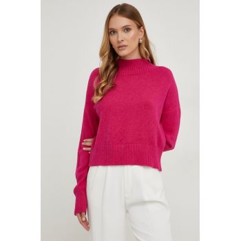 Answear Lab pulover femei, culoarea roz, cu turtleneck