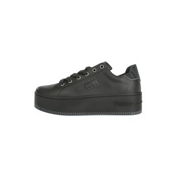 Pantofi sport flatform uni de piele