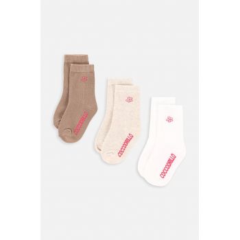 Coccodrillo sosete copii 3-pack culoarea bej