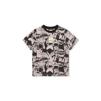 Dkny tricou de bumbac pentru copii x DC Comics culoarea negru, modelator