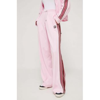 HUGO pantaloni de trening culoarea roz, modelator