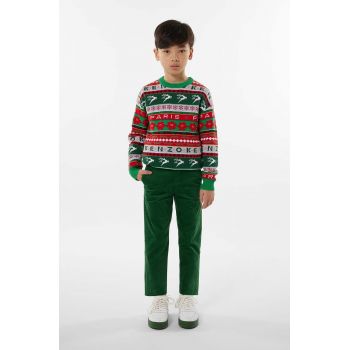 Kenzo Kids pulover copii culoarea verde de firma original